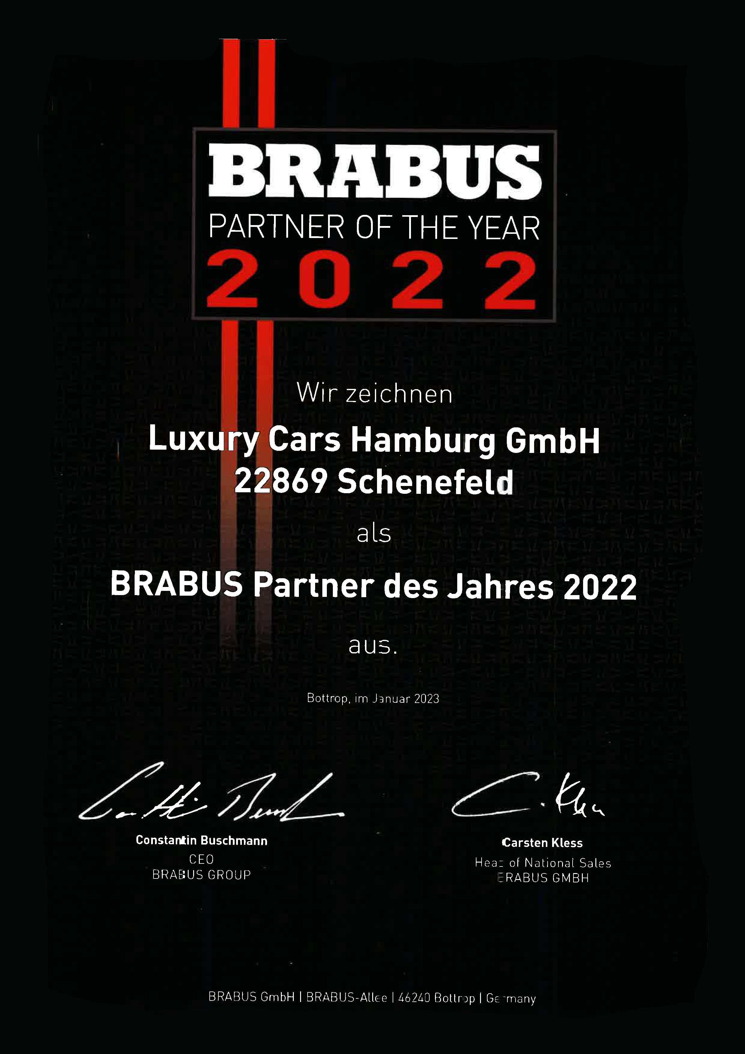 BRABUS Partner des Jahres 2022